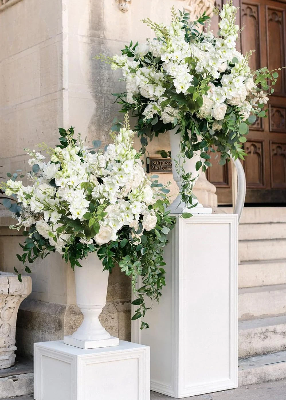 Yannew 8pcs Artificial Delphinium Flowers with Clematis Greenery Long Stem for Wedding Arrangement Table Centerpieces Home Decor