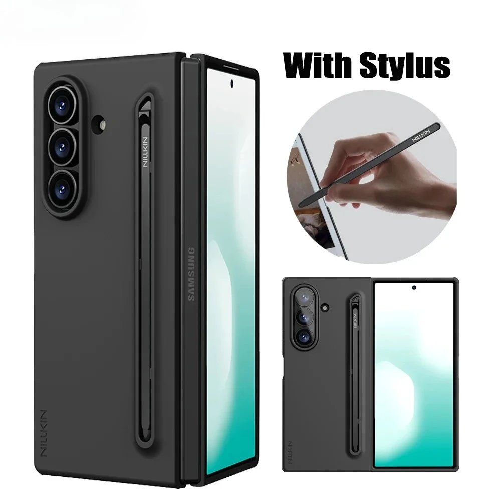 

Nillkin Flex Pure Fold Case for Samsung Galaxy Z Fold 7 with Stylus Holder, Soft Liquid Silicone Back Cover for Samsung Z Fold 7