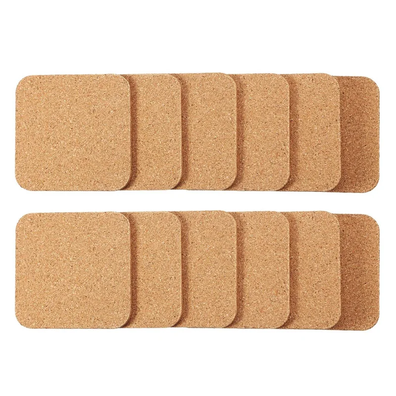 500Pcs/Lot Blank Cork Coasters Square Cup Mat Heat Insulation Coasters For Home DIY Tableware Decoration Durable Coaster