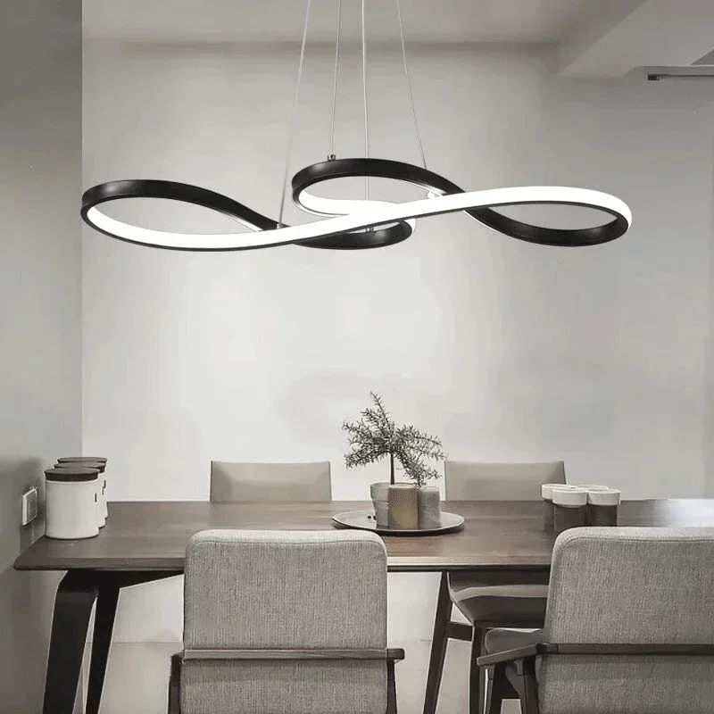 Nordic LED Pendant Light Fixtures dining room Living Room Kitchen black Music shape hanging Lamp home decor indoor lighting 220