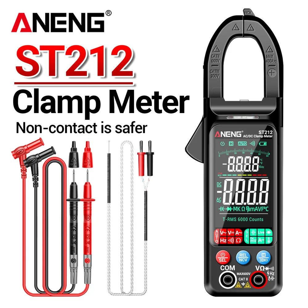 

Clamp Multimeter ST212 ANENG 400A Ammeter 6000 Counts Meter 600V Voltmeter Test Car Amp Hz Capacitance NCV Ohm Tester DIY Tools