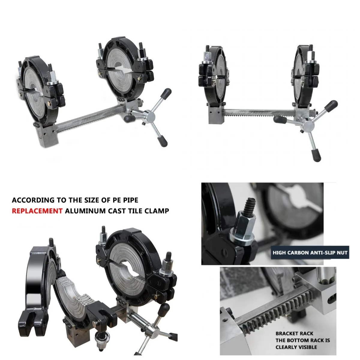 Siphon Drainage Pipe Fitting Tool, 63-315 PE Hot Melting Machine Bracket with Pipe Pulling Structure