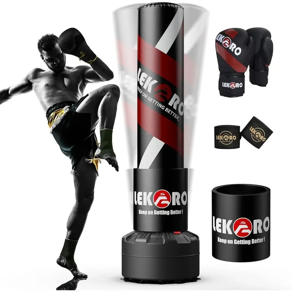 Freestanding Punching Bag with Gloves, Heavy Duty Boxing Stand for Adults and Kids, Versatile Kickboxing Training Bag
