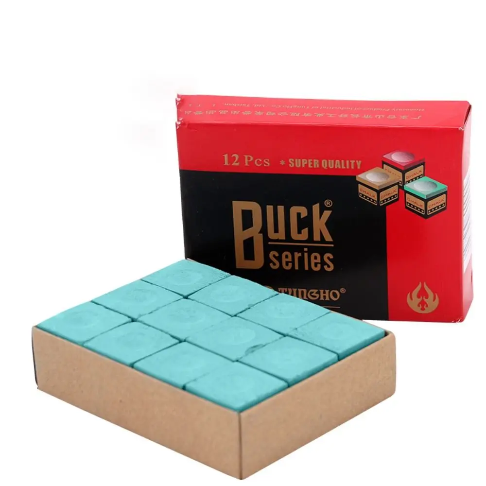 Profissional Snooker giz, anti derrapante, resistente ao desgaste, durável, portátil, anti-derrapante, acessórios de bilhar, 12pcs