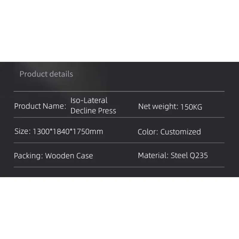 Chest Press Gym Machine Fitness Equipment Body Building Plate Loaded Iso-lateral Decline Muscle Stimulator Strength Training