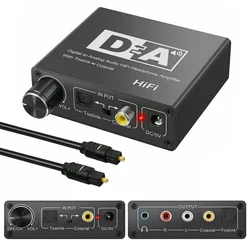 AMPLIFICADOR DE AURICULARES Hifi DAC de 32-192KHz, convertidor de Audio Digital a analógico, RCA, Jack de 3,5mm, salida Coaxial óptica Toslink, DAC