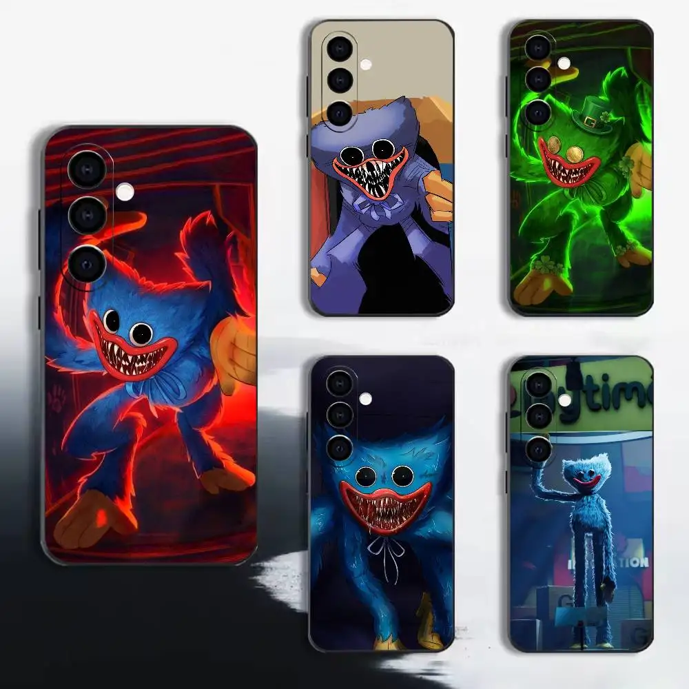 Huggy Wuggy & CatNap  Phone Case For Samsung A72,A53,A71,A70,A52,A73,A51,Silicone Black Soft