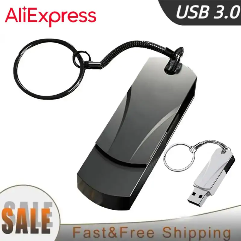 Pen Drive 2TB 1TB, memori portabel tahan air USB 3.0 transmisi Data logam Flash Drive dengan gantungan kunci gratis