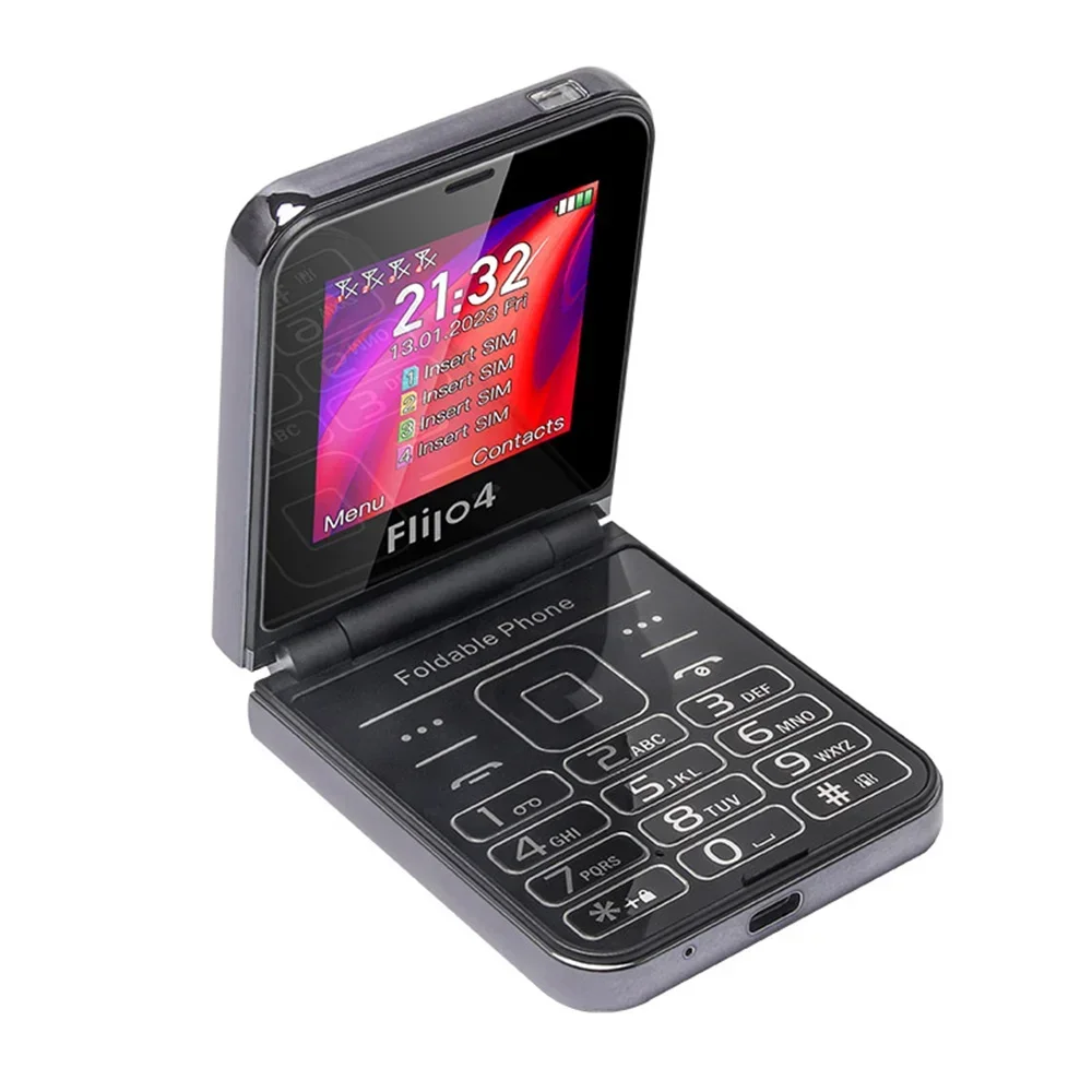 Uniwa F265 Fold Flip Telefoon 2G Mobiele Telefoon Voor Ouderen Dual Screen Single Nano Grote Drukknop 1400Mah Batterij