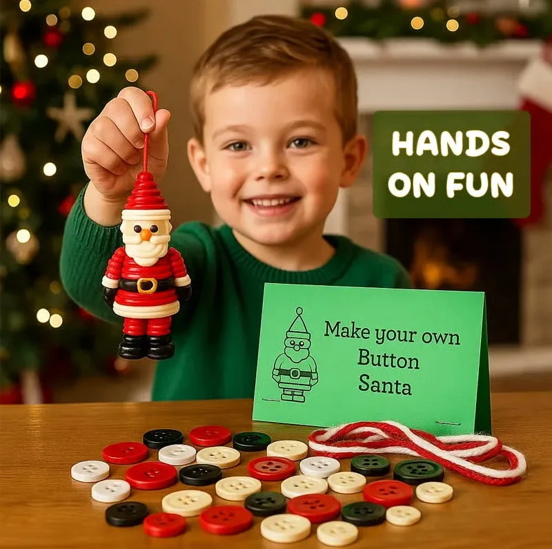 

Christmas Pendant Material Package Button Decoration Kit for Kids Girls Gift