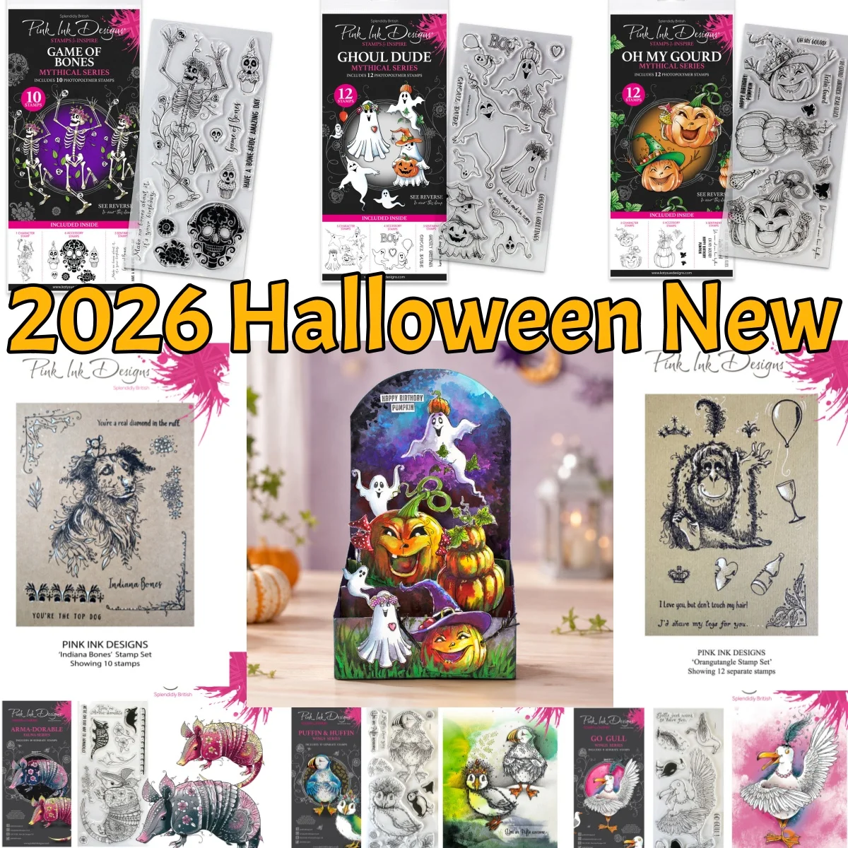 August Halloween 2026 New Ghoul Dude Bones Gourd Clear Stamps For DIY Scrapbook Embossed Make Paper Card Album Craft Template