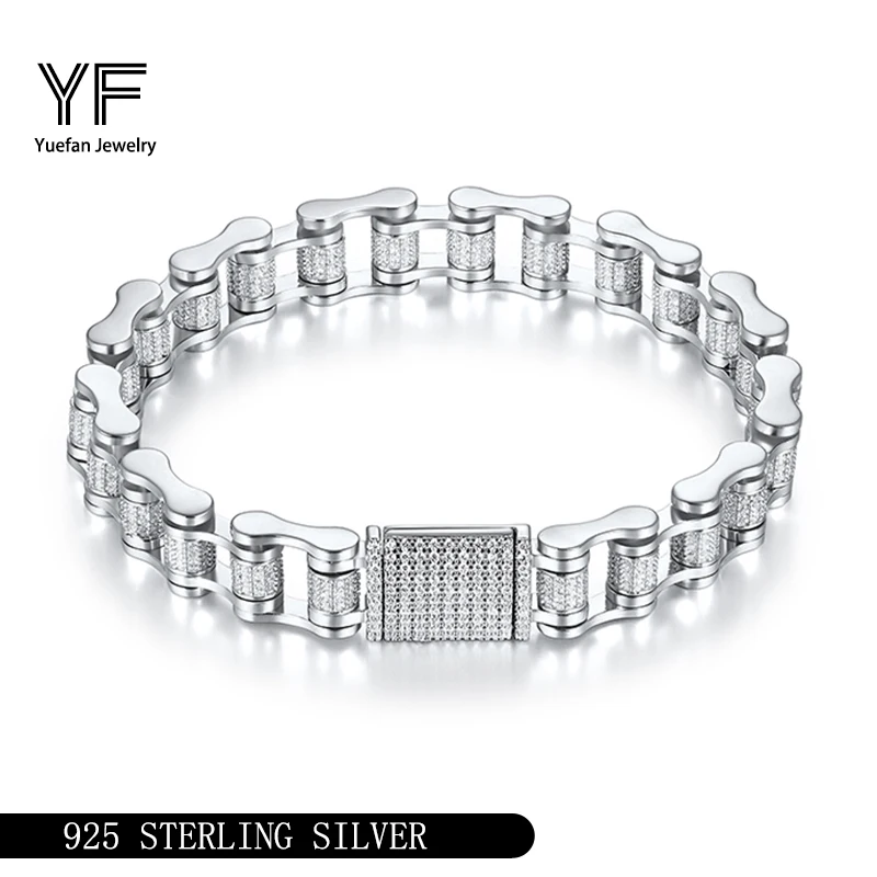 

S925 Серебряный браслет-цепочка для часов с муассанитом 6,5 ~ 8,5 дюймов Ювелирные изделия в стиле хип-хоп Персонализированная настройка Подарок на День святого Валентина