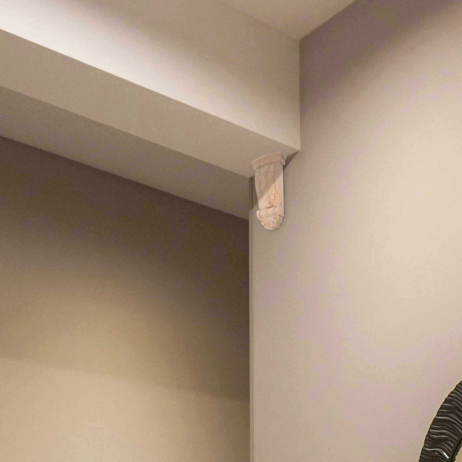 

Wood Carved Corbel European Style Doorways Decorative Bracket Unfinished Solid Wood Rustic Home Decor Enhance Elegance