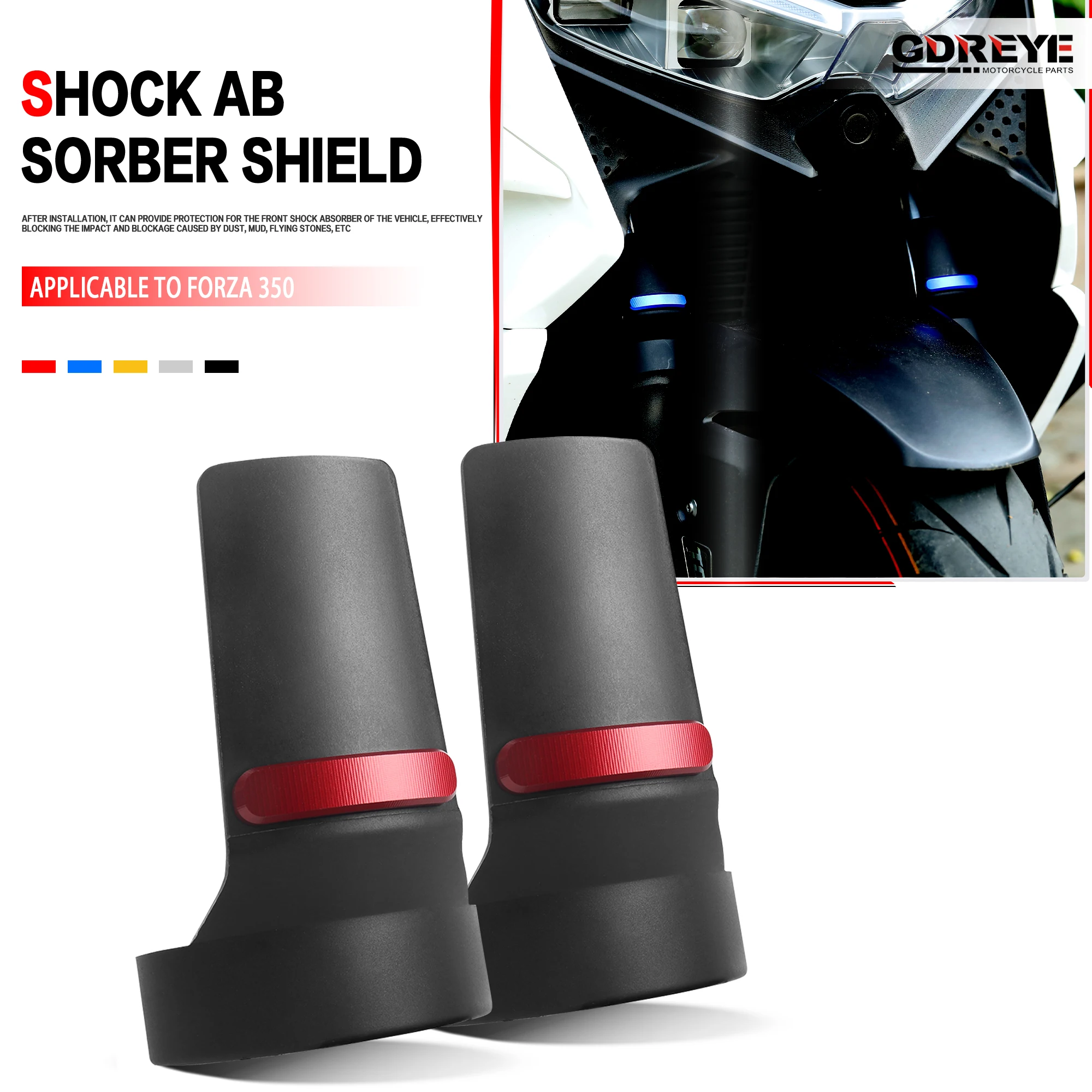 For Honda Forza350 NSS350 Shock Absorbing Protective Shell Motorcycle Forza 350 Front Fork Guard Shock Absorbing Protective Cove