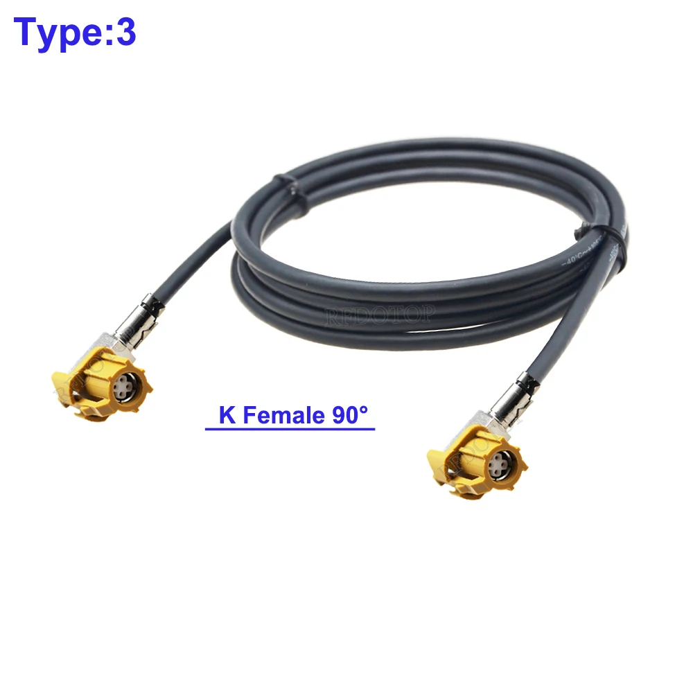 HSD LVDS 4-Core Cable Curry Code K Male to K Female 4Pin HSD Connector for Auto Car Combox USB Video Instrument Bridge Wiring