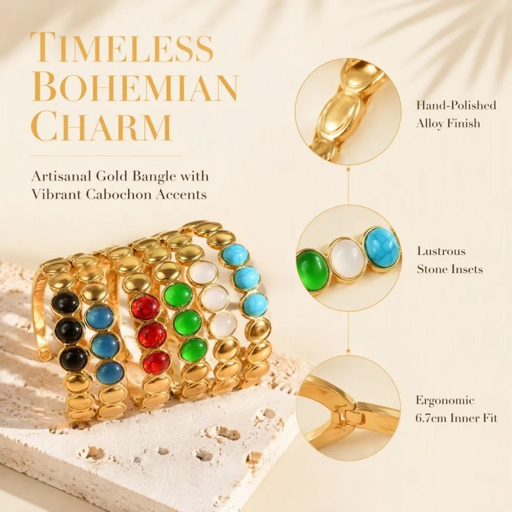 Alloy Cat's Eye Stone Bracelet Stackable Colored Dropper Oil Colored Dropper Oil Bangle Vintage Retro Women's Hand Bracelet