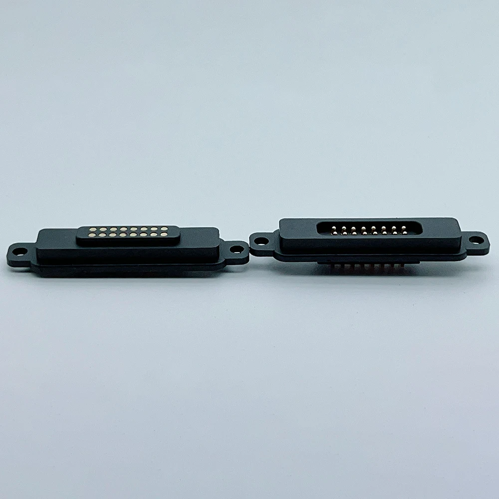 1 Paar 13-Pin 14 15 16 17 18 19 20-Pin Magnetischer Pogo-Pin-Steckverbinder, Stecker und Buchse, Stromanschluss mit Befestigungsschraubenloch zum Laden – Detail 4
