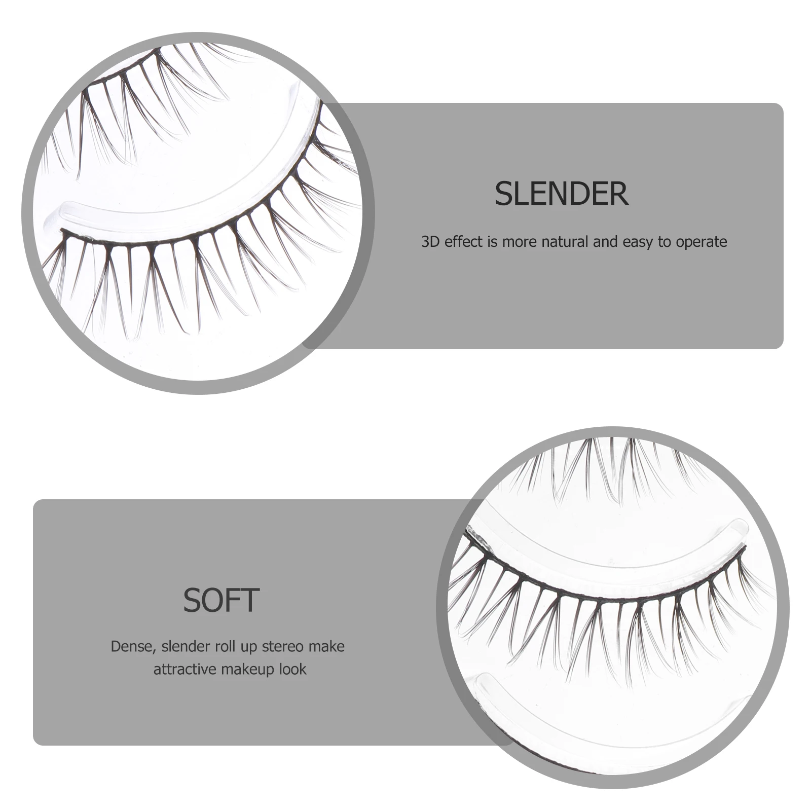 

5 Pairs 3D Tapered Fake Eyelashes Natural Curly Artificial Lash Decor Long Wear Comfortable Dense Lightweight Cosmetics Eye