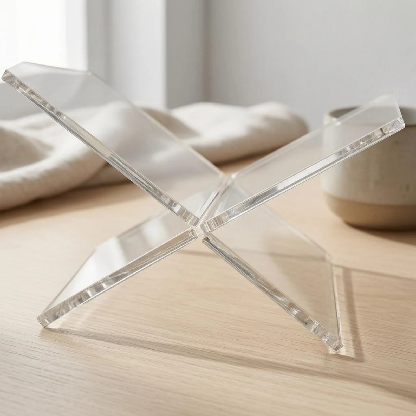 X-Shaped Reading Stand X-Frame Acrylic Book Stand Desk Accessory Minimalist