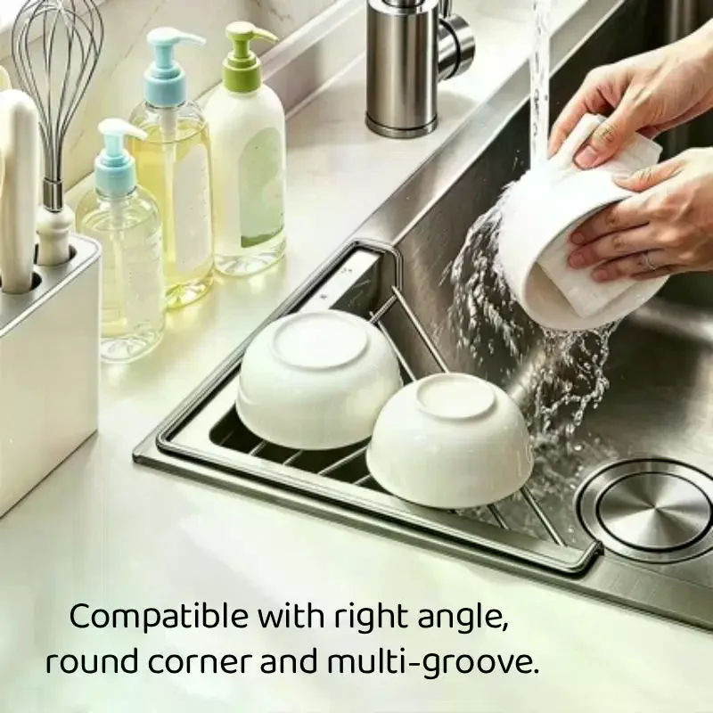 1/2Pcs Stainless Steel Holder Sink Accessories Over The Sink Dish Drying Rack Roll Up And Triangle For Kitchen Drainer Mat