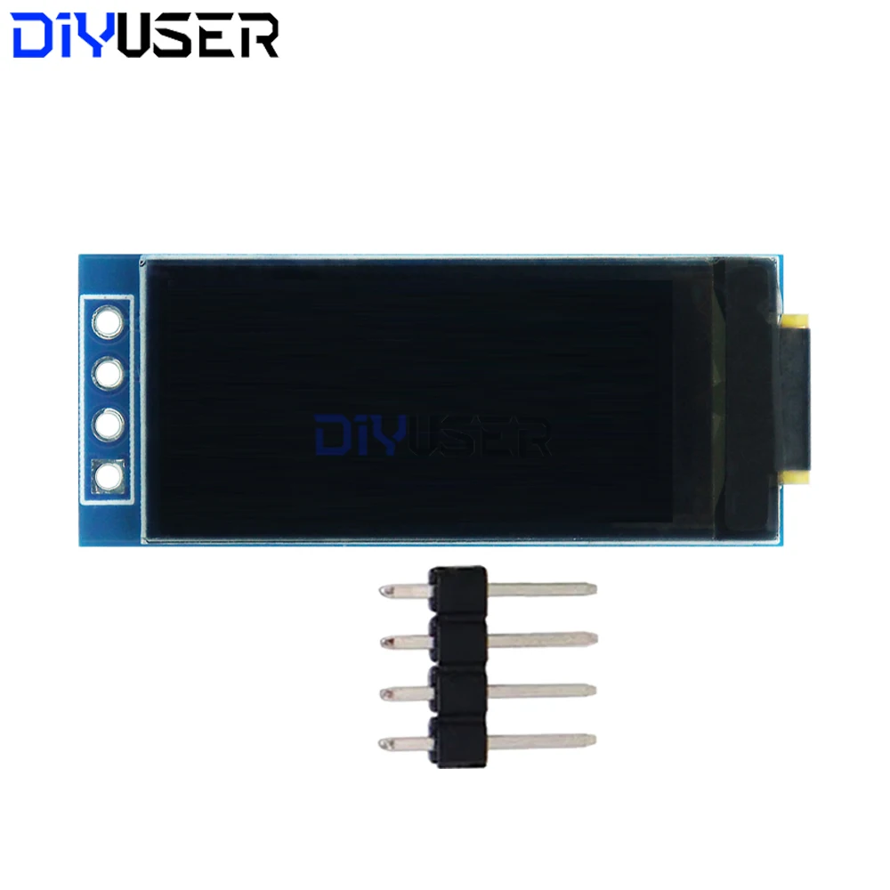 Módulo de exibição OLED de 1,09 polegadas 128x64 branco SSD1312 I2C, interface de 4 pinos para Arduino Raspberry Pi, visão ampla de baixa potência