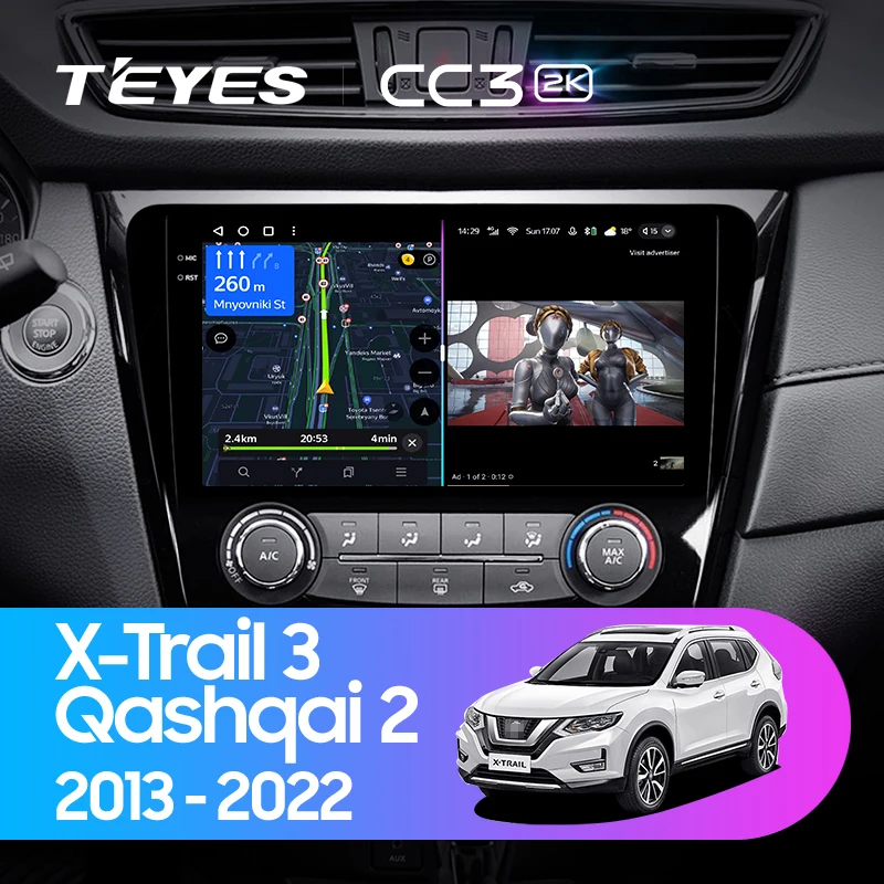 TEYES CC3 2K For Nissan X-Trail xtrail X - Trail 3 T32 2013 - 2022 Qashqai 2 J11 Car Radio Multimedia Video Player Navigation stereo GPS Android 10 No 2din 2 din dvd