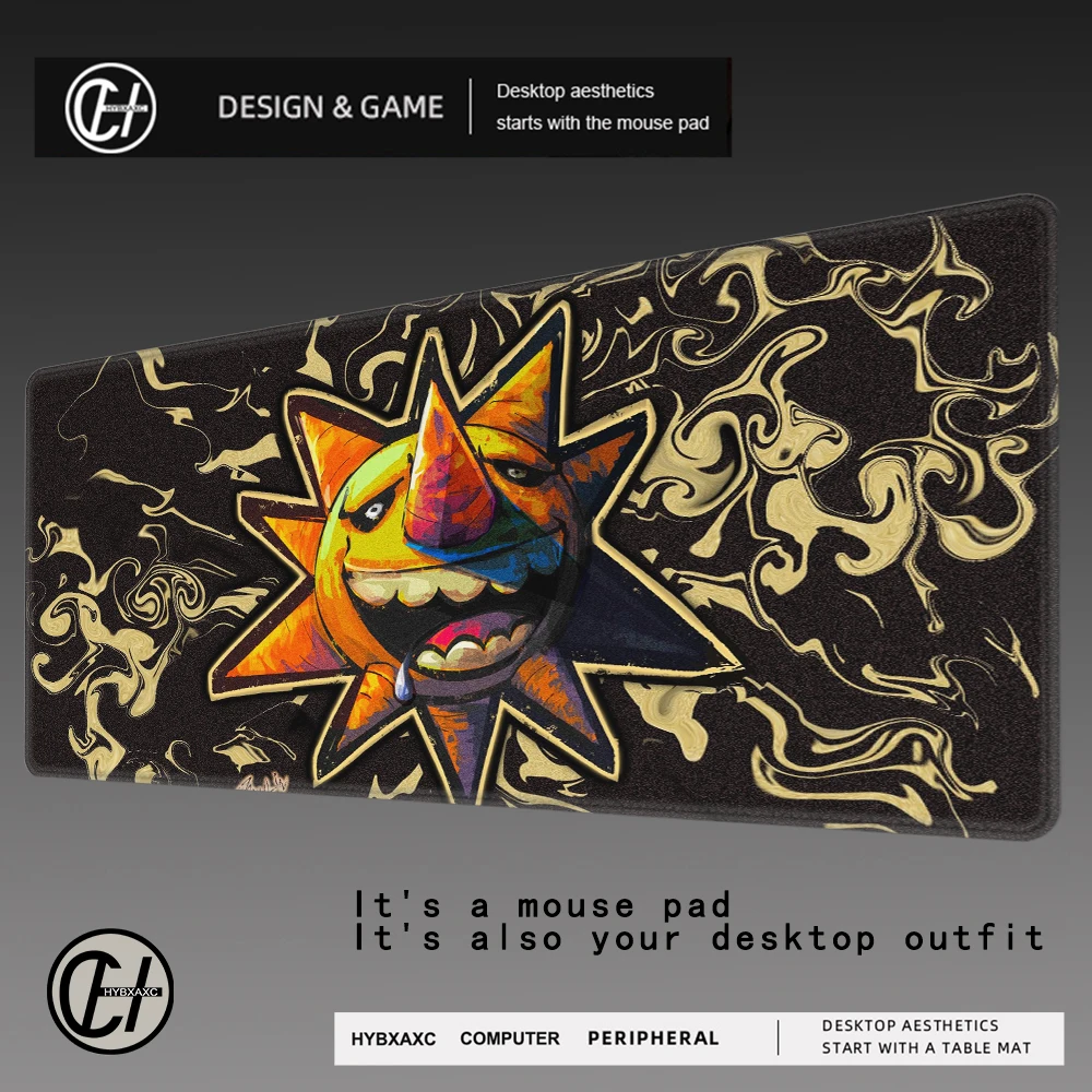 

Коврик для мыши в стиле аниме «Солнце Луна», большой противоскользящий коврик для мыши, коврик с прошитыми краями, прочный настольный ноутбук, игровой коврик ​ Клавиатура