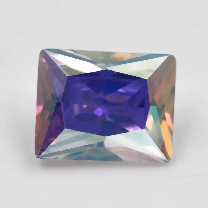 3x5mm~10x12mm Rechteckige, farbige, plattierte Zirkonia-Steine, lose, mehrfarbige CZ-Synthetik-Edelsteine für die Schmuckherstellung – Detail 4