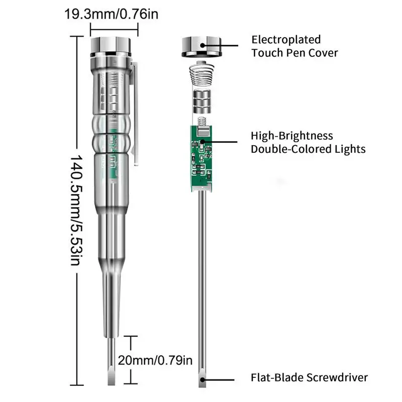 Intelligent Induction Power Voltage Detector Pen Non-contact Voltmeter 24~250V Circuit Tester Electrical Screwdriver Indicator