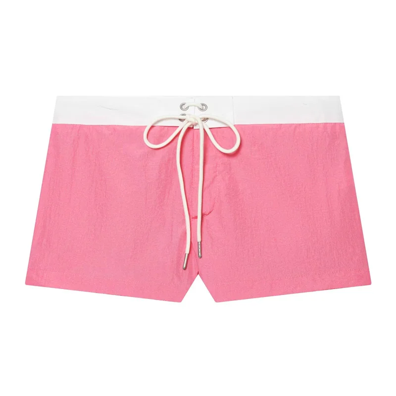 

Summer New Casual Mid-Waist Color-Block Bow Tie Straight Shorts for Women Fashion Shorts
