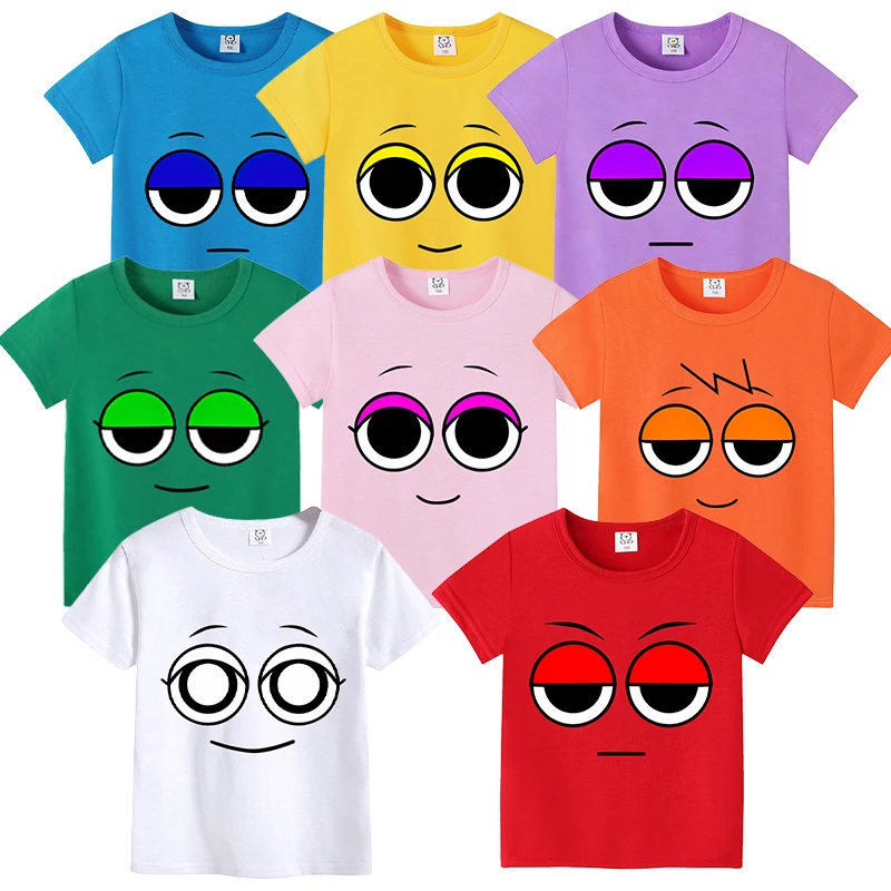 

Game Role Sprunkiy Kids T-shirt Cotton Clothes Cute Anime Printing Tees Short Sleeve Summer Boy Girl Tops Streetwear Kawaii Gift