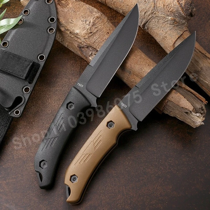 

Нож KB 7503 с прямым лезвием из стали 9Cr13Mov, рукоять из нейлонового волокна, закаленный, для активного отдыха, кемпинга, портативный, для приключений, мужской подарок