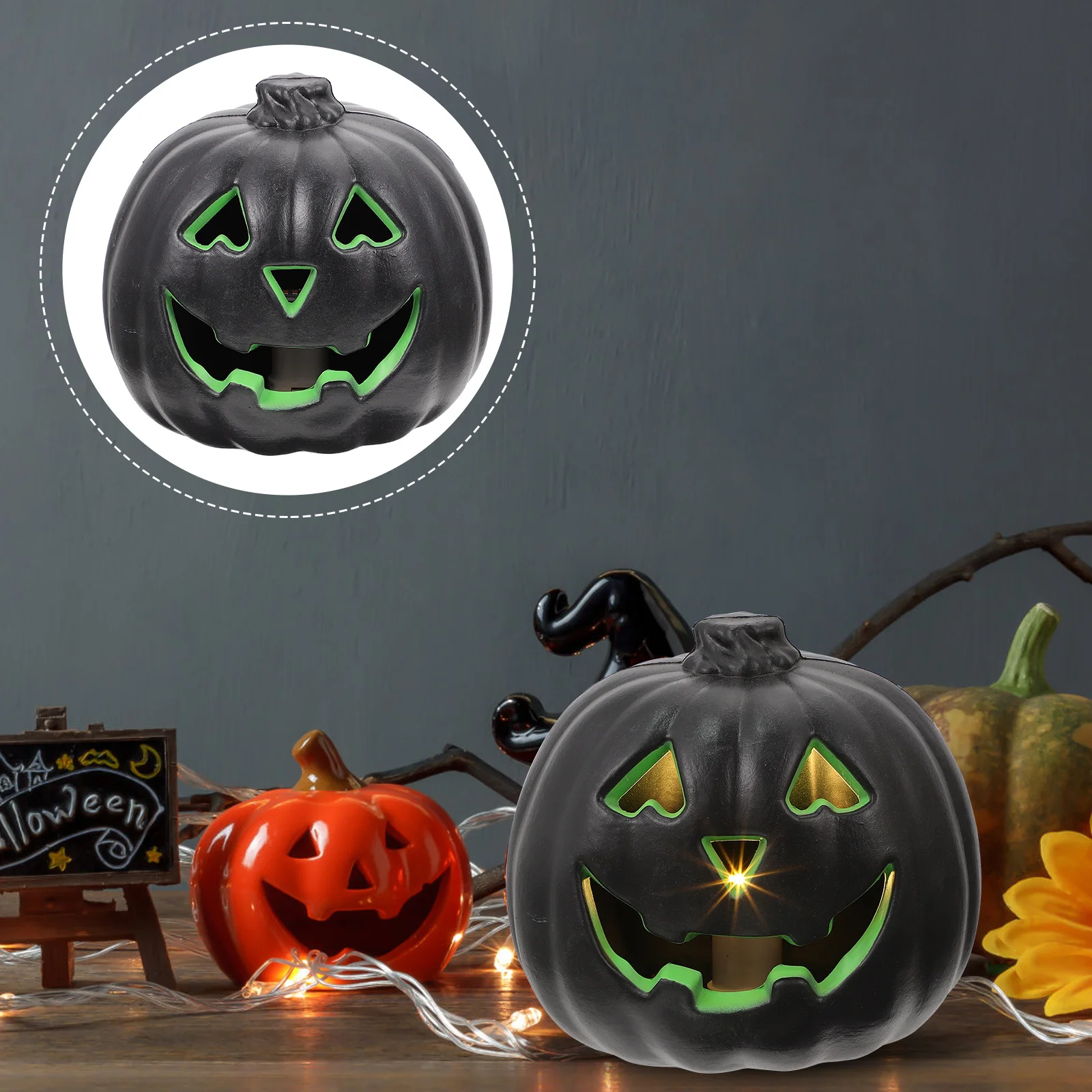 

1Pcs Pumpkin Light Halloween Decoration Chic Prank Lamp Ornament for Party Table Desktop Scene Festive Gift Pumpkin Light