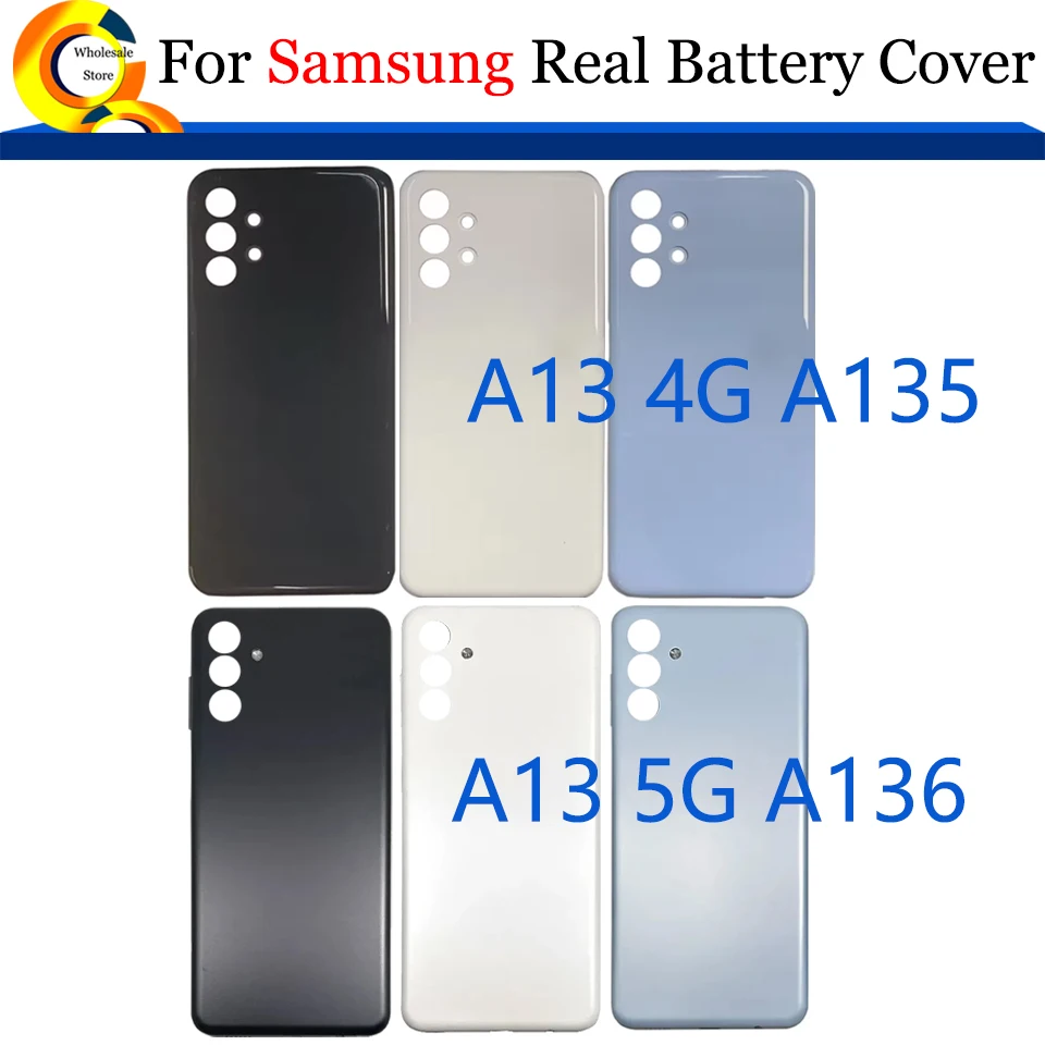 

10Pcs/Lot For Samsung Galaxy A13 4G A135 Housing Battery Back Cover For A13 5G A136 Real Door Case With Lens Replacement