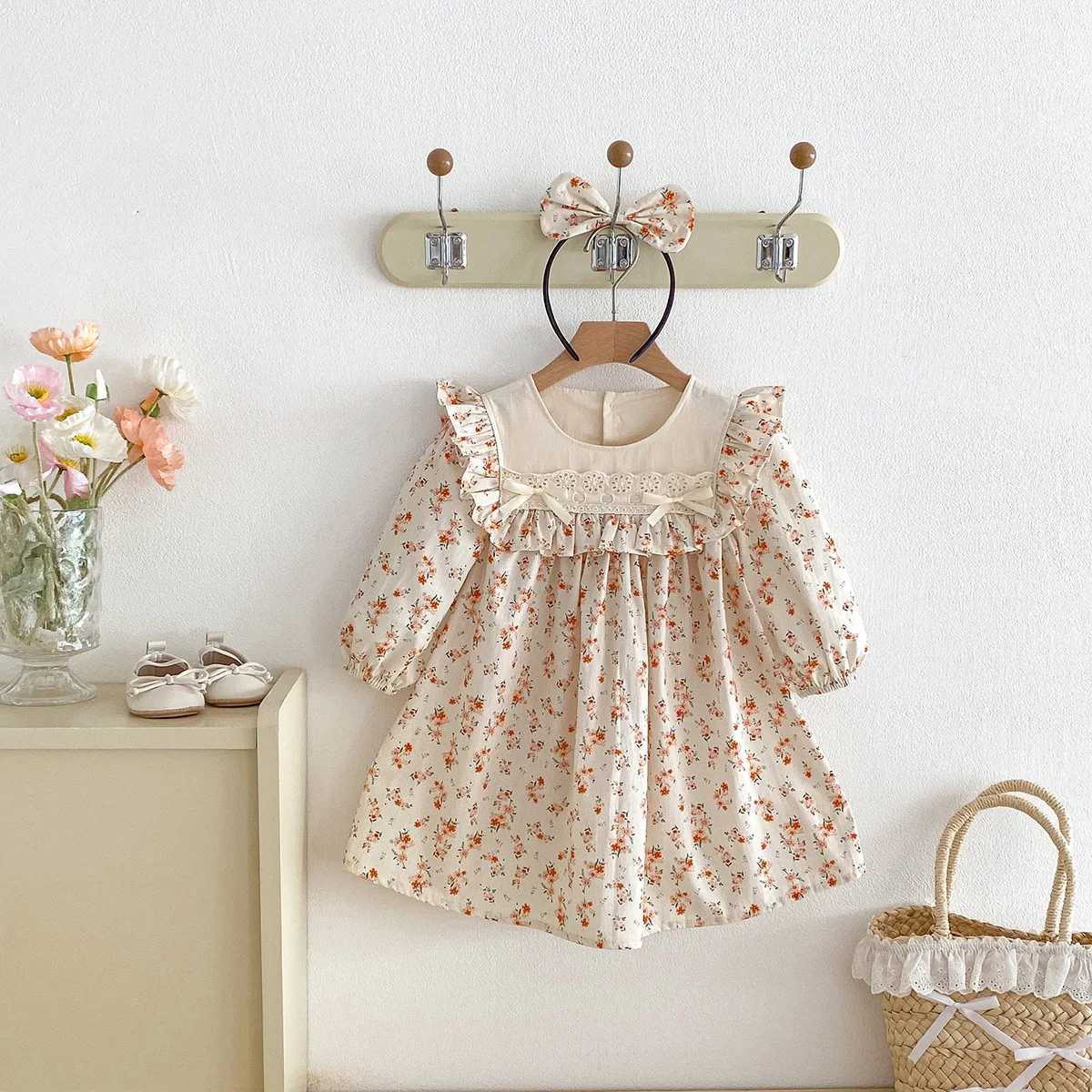 Girls Dress 2026 Spring and Summer New Childrens Clothing Girl Baby Pure Cotton Small Broken Flower Embroidered Princess Dress