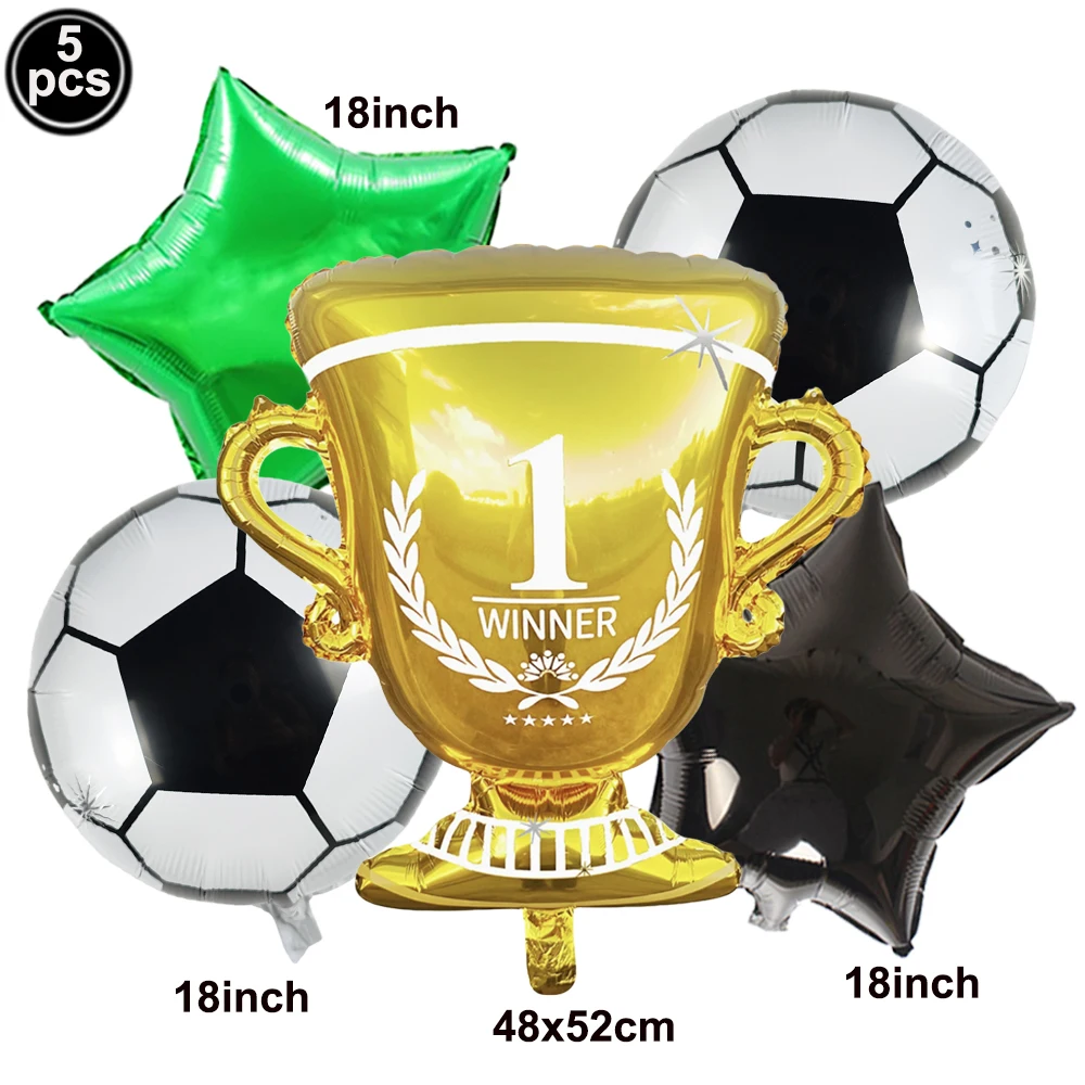 Soccer Birthday Balloon Set Football Latex Foil Balloon Trophy for Boys Baby Shower Soccer Birthday Celebration Party Decoration view 4