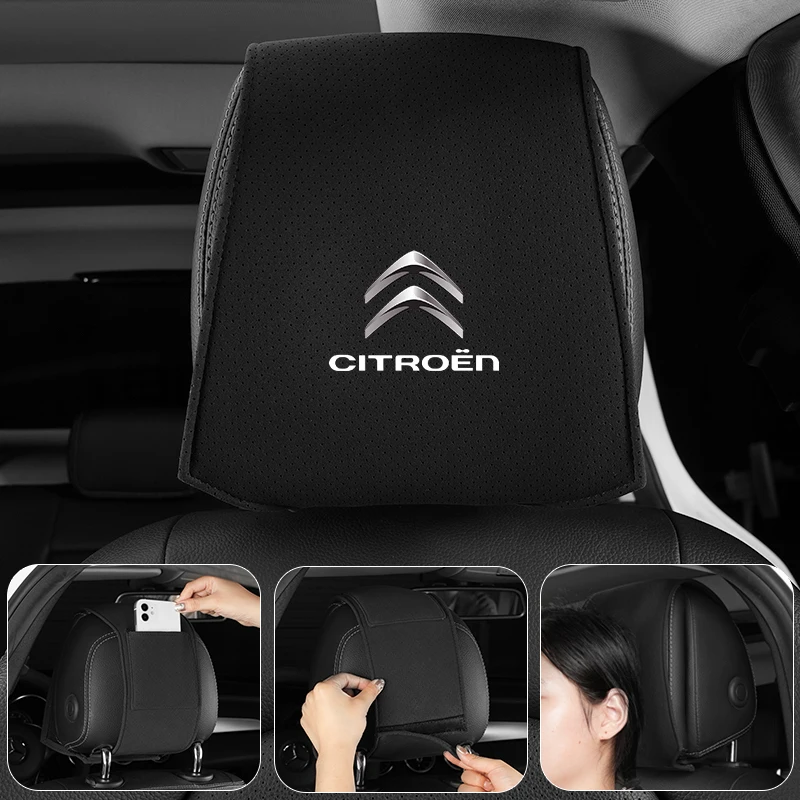 Car Headrest Cover Seat Head Rest Neck Pillow Protector For Citroen C4 C3 C5 C1 C2 Berlingo Celysee Cactus Picasso Saxo Grand