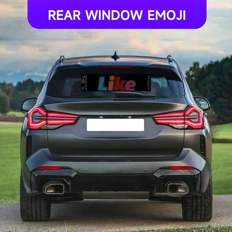 LED AD Devil Eye Display Pixel Panel Screen Board Windshield Sign Board Ultra-thin Soft Flexible Advertising Light Car Display