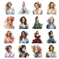 Vinyl Stripes Thermal Stickers on Clothes, Fusible Iron On Patches, Supermodel Girl, Fashion, Heat Transfer, Custom Patch
