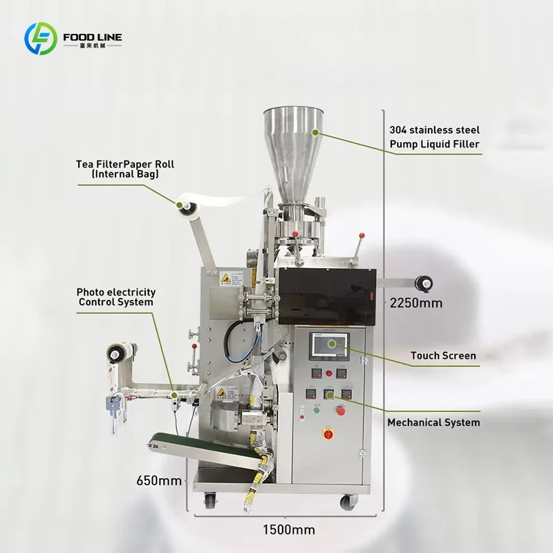 Customized Automatic Vertical Tea Bag Packaging Machine Powder Particle Packer Three Sided Four Sided Sealing Equipment