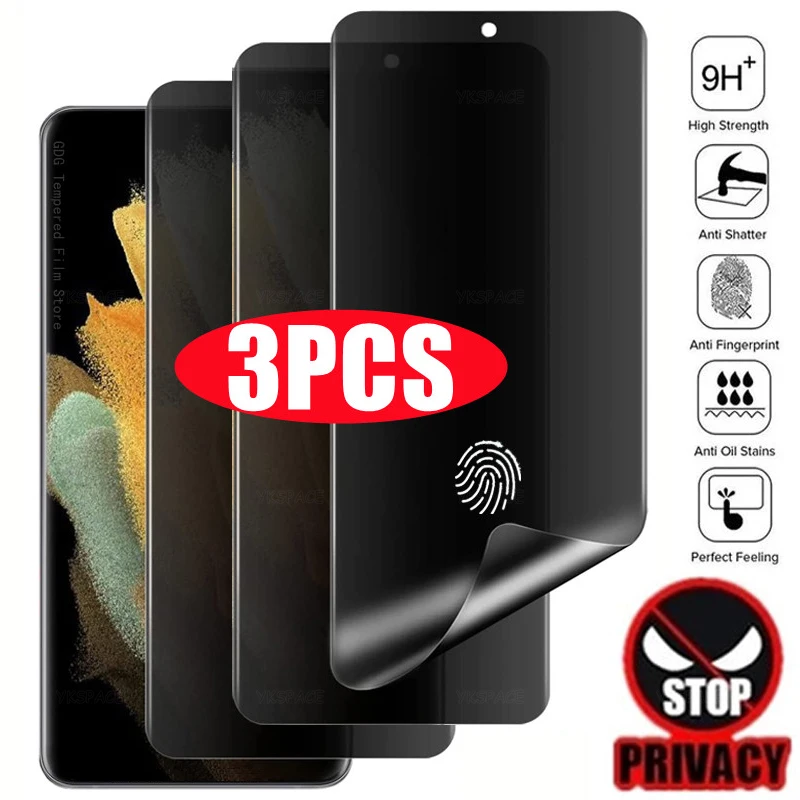 3 sztuki antyszpiegowska folia ochronna z miękkiego TPU do Samsung Galaxy S24 S23 S22 S21 S20 FE S10 S9 Note 8 9 10 Plus 20 Ultra Screen Protector