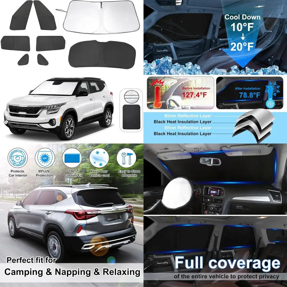 

Kia Seltos 2021-2024 Side & Rear Window Shades for UV Protection and Privacy