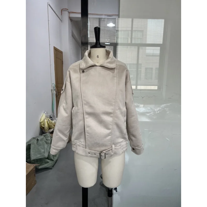 2025Moda casual retrò allentata corta marrone da donna europea e americana di vendita calda