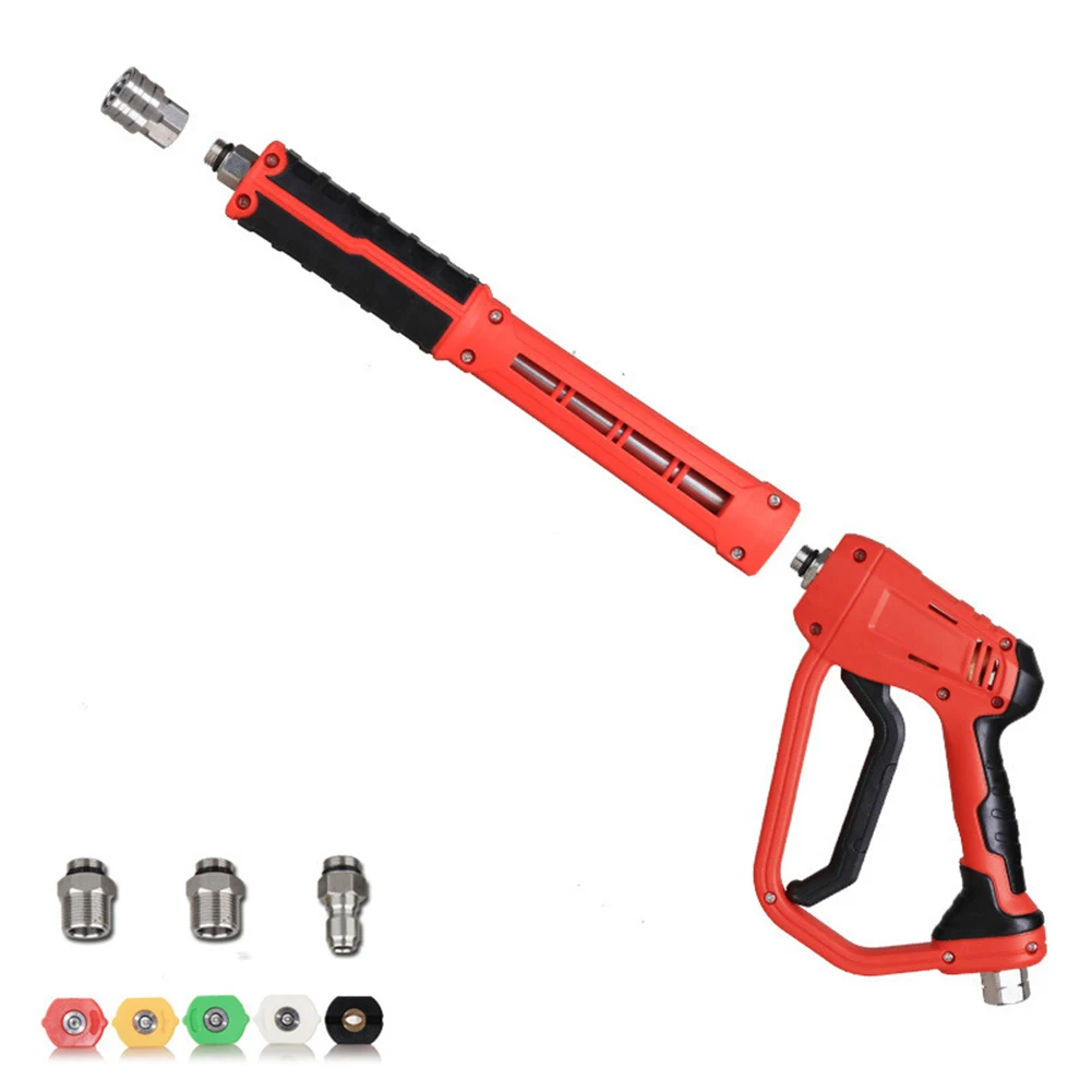 Red Long High Pressure Washer With 5 Nozzles For Honda Car Wash Machine Stainless Steel Pole Accessory