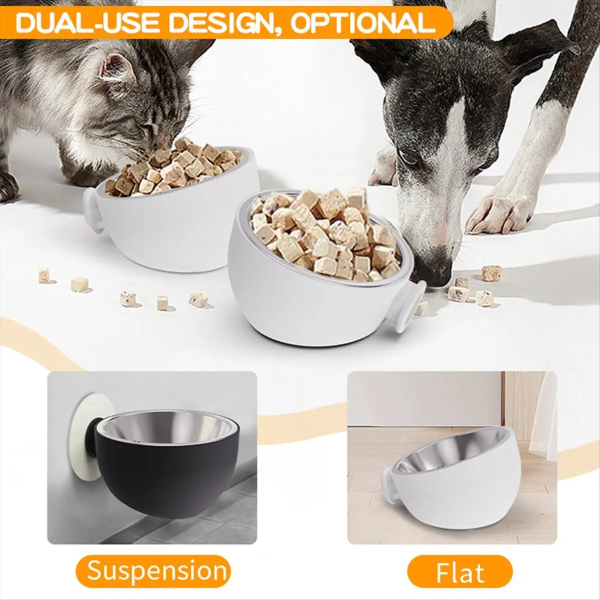 ABNH Dog Water Bowl Wall Mouted Cats for Small Dogs Pet Water Dispenser Kitten Drinking Raised Stand Dish Travel Feeder A
