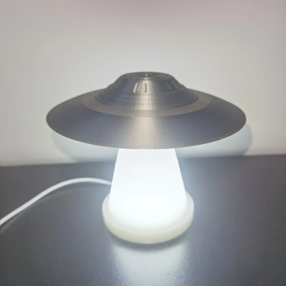 3D Printed UFO Flying Saucer Night Light with LED, Switch & USB Port