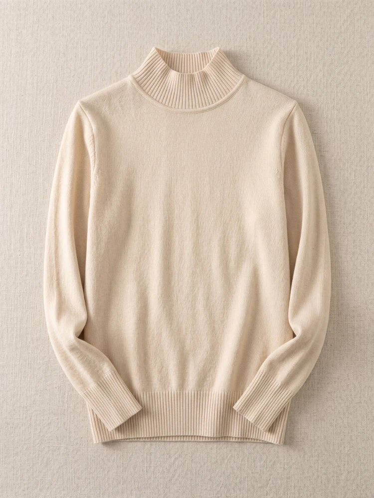 Fashion Turtleneck Pullover Autumn Winter Chic Bottom Women Sweaters Loose Long Sleeve Knitted Jumpers Soft Warm Pull Femme Top