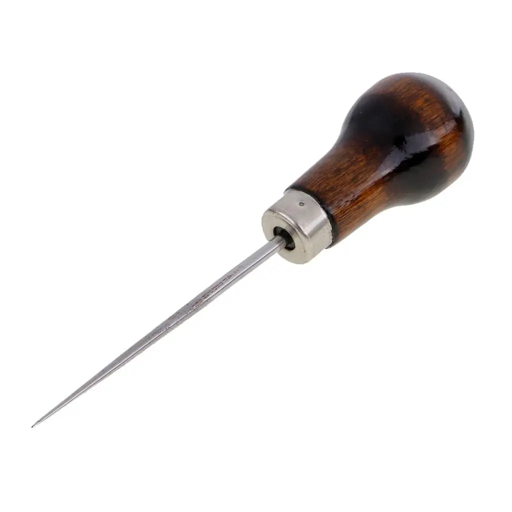 Leather Awl Stainless Steel Punching Hand Tool Sewing Needle Awl for Leather Work Kit Crafts