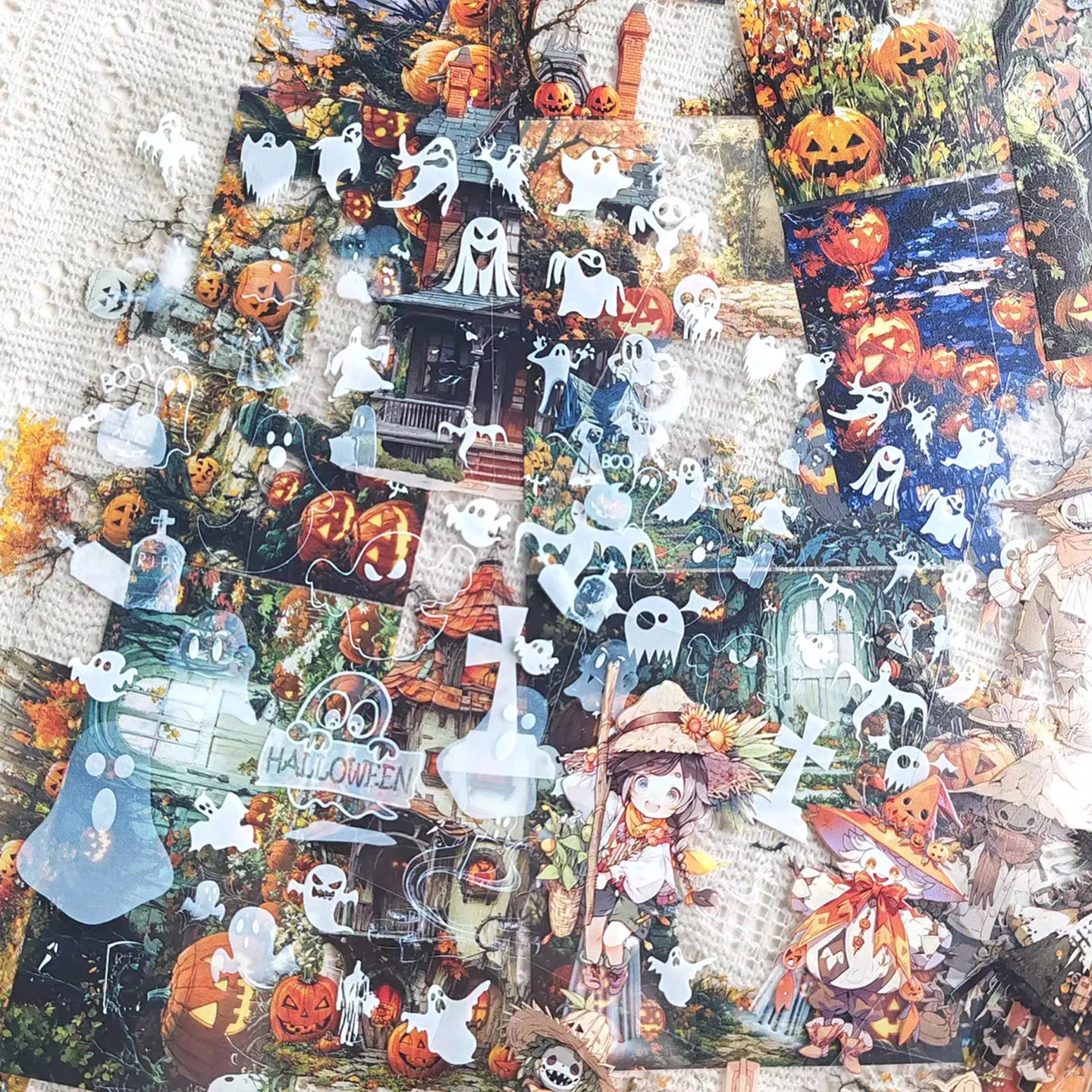 DIY Halloween Garden Halloween House PET Scene Washi Tape for Journaling Scrapbooking Card Decor Sticker