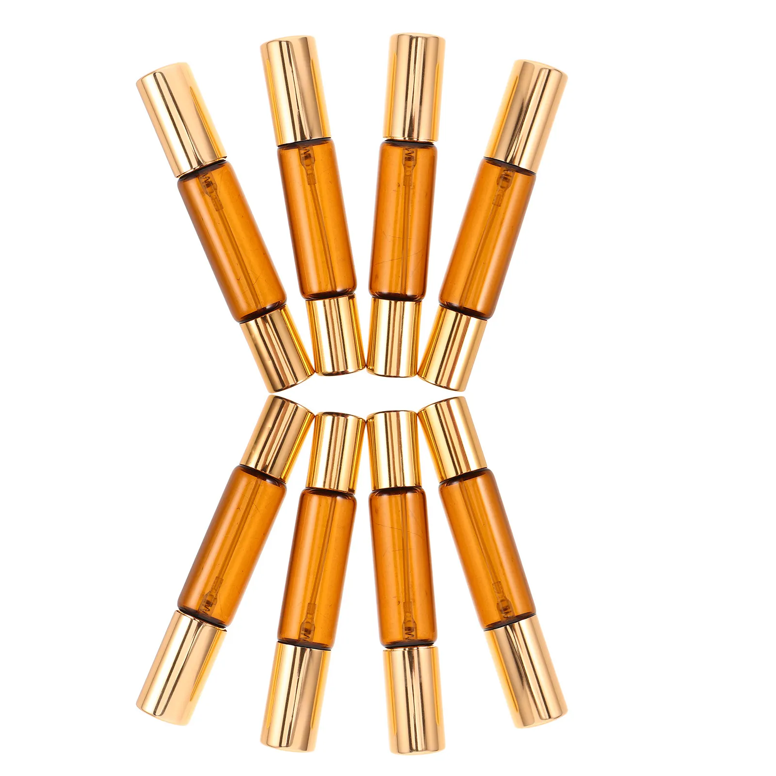 8Pcs Essential Oil Roller Bottles Amber Glass Dual-Head Refillable Leakproof Perfume Spray Bottles Travel Aromatherapy Facial view 5